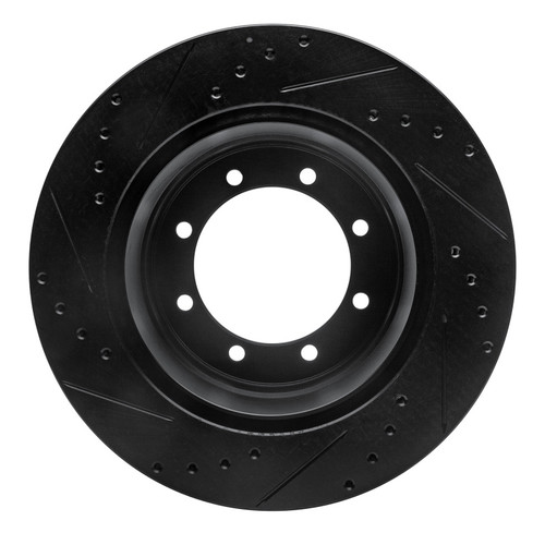 R1 05-12 Ford F-350 Super Duty 2WD Rear Right Drilled & Slotted Black Brake Rotor