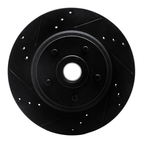 R1 70-72 Ford Galaxie 500 Front Left Drilled & Slotted Black Brake Rotor