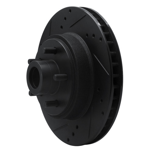 R1 70-72 Ford Galaxie 500 Front Left Drilled & Slotted Black Brake Rotor