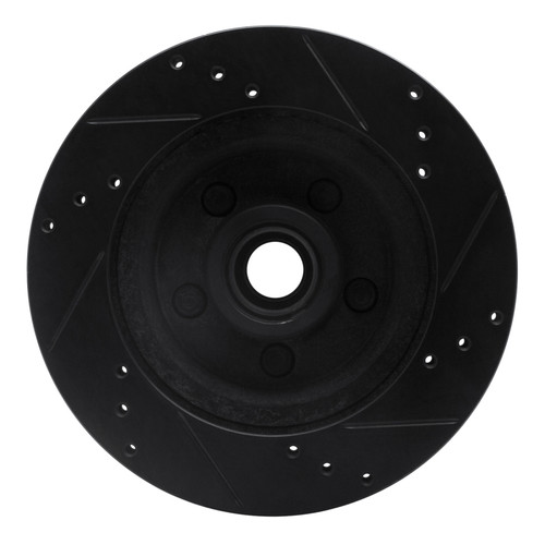 R1 70-72 Ford Galaxie 500 Front Left Drilled & Slotted Black Brake Rotor