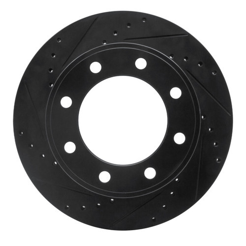 R1 05-12 Ford F-250 4WD (Super Duty) Rear Left Drilled & Slotted Black Brake Rotor