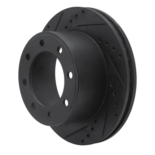 R1 05-12 Ford F-250 4WD (Super Duty) Rear Left Drilled & Slotted Black Brake Rotor