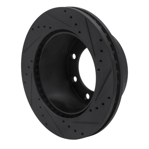R1 05-12 Ford F-250 4WD (Super Duty) Rear Left Drilled & Slotted Black Brake Rotor