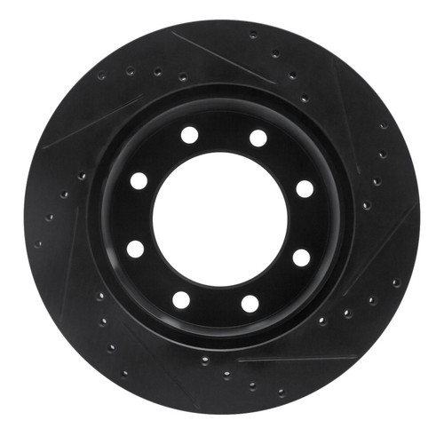 R1 05-12 Ford F-250 4WD (Super Duty) Rear Left Drilled & Slotted Black Brake Rotor