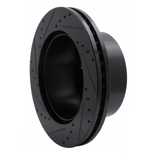 R1 05-12 Ford F-350 Super Duty 4WD Rear Right Drilled & Slotted Black Brake Rotor