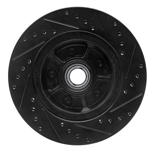 R1 68-73 Ford Mustang Front Left Drilled & Slotted Black Brake Rotor