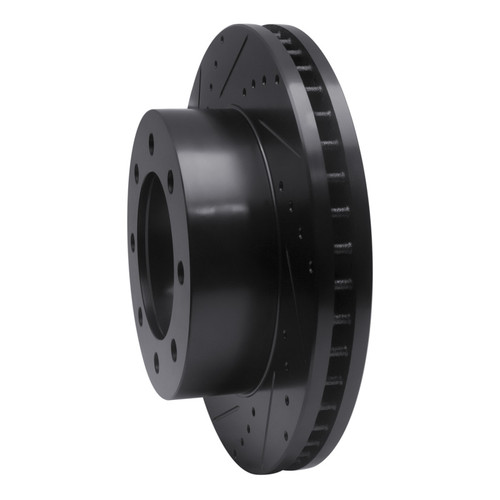 R1 05-12 Ford F-250 4WD (Super Duty) Front Left Drilled & Slotted Black Brake Rotor