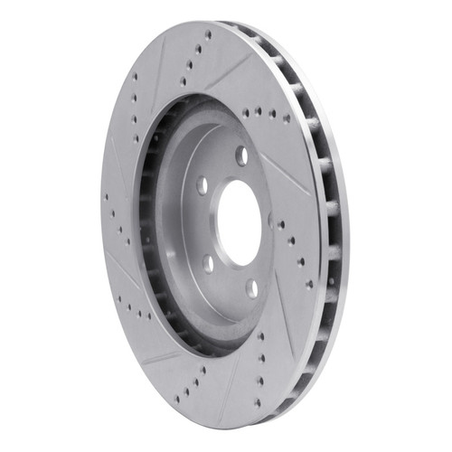 R1 94-04 Ford Mustang Front Right Drilled & Slotted Silver Brake Rotor