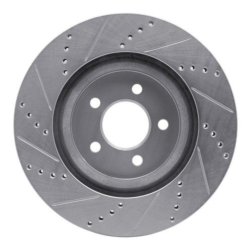 R1 94-04 Ford Mustang Front Right Drilled & Slotted Silver Brake Rotor