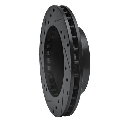 R1 81-94 Ford TEMPO Front Right Drilled & Slotted Black Brake Rotor