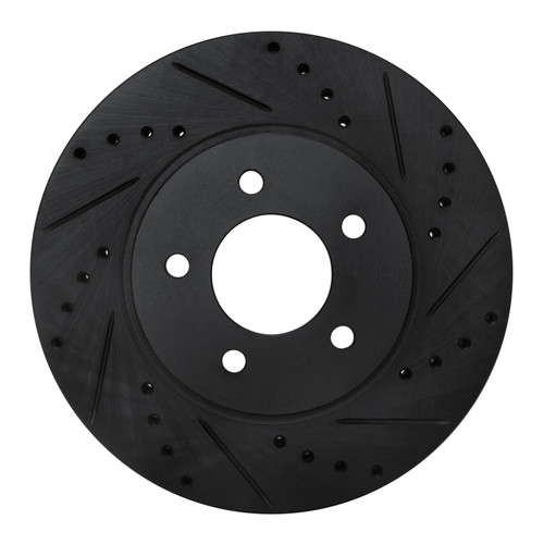 R1 05-12 Ford Escape Front Right Drilled & Slotted Black Brake Rotor