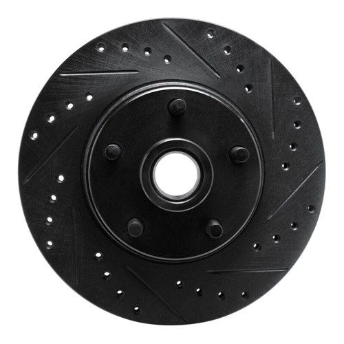 R1 68-70 Ford Falcon Front Right Drilled & Slotted Black Brake Rotor