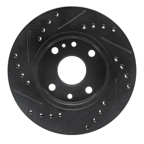 R1 94-97 Ford Aspire Front Right Drilled & Slotted Black Brake Rotor