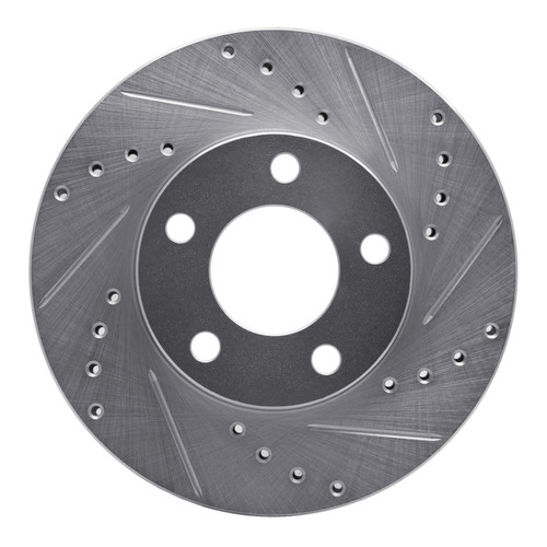R1 94-04 Ford Mustang Front Right Drilled & Slotted Silver Brake Rotor EDZ-54033R