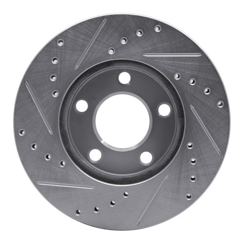 R1 94-04 Ford Mustang Front Right Drilled & Slotted Silver Brake Rotor EDZ-54033R