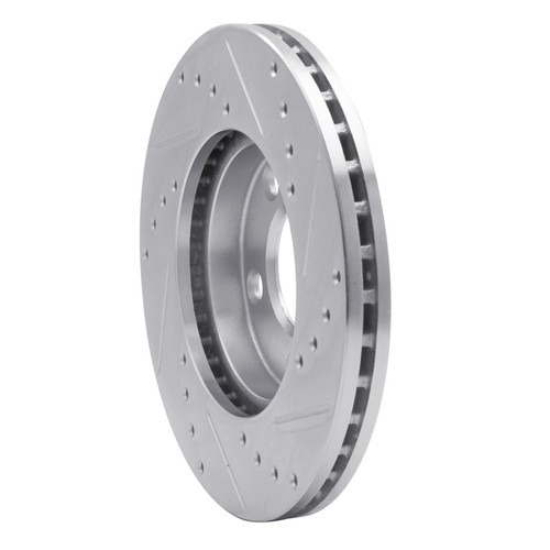 R1 94-04 Ford Mustang Front Left Drilled & Slotted Silver Brake Rotor EDZ-54033L