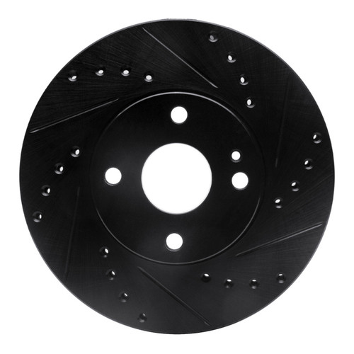 R1 90-03 Ford Escort Front Right Drilled & Slotted Black Brake Rotor