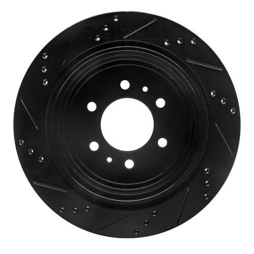 R1 04-11 Ford F-150 4WD Rear Right Drilled & Slotted Black Brake Rotor ECB-54188R
