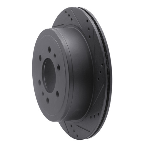 R1 04-11 Ford F-150 RWD Rear Left Drilled & Slotted Black Brake Rotor ECB-54188L