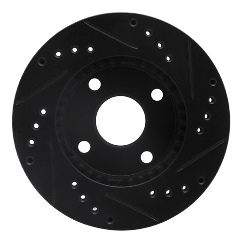 R1 90-01 Ford Escort Front Left Drilled & Slotted Black Brake Rotor