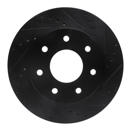 R1 04-08 Ford F-150 4WD Front Right Drilled & Slotted Black Brake Rotor