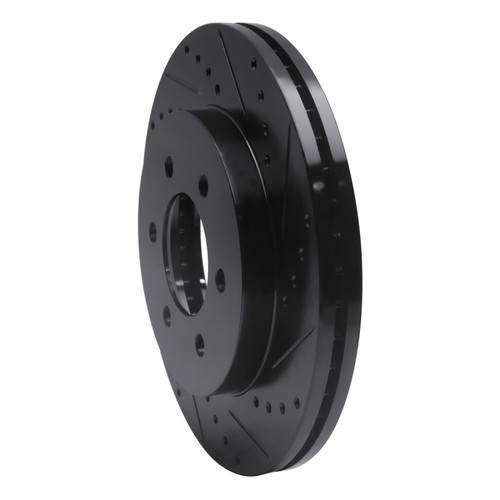 R1 04-08 Ford F-150 4WD Front Right Drilled & Slotted Black Brake Rotor ECB-54186R