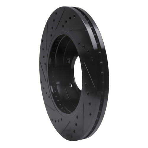 R1 04-08 Ford F-150 4WD Front Right Drilled & Slotted Black Brake Rotor ECB-54186R