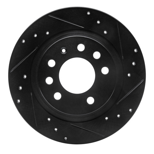 R1 06-10 Pontiac Solstice Rear Right Drilled & Slotted Black Brake Rotor