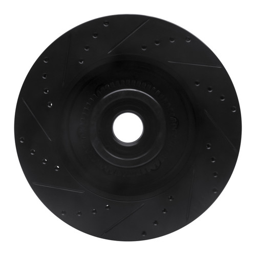 R1 04-08 Ford F-150 RWD Front Right Drilled & Slotted Black Brake Rotor