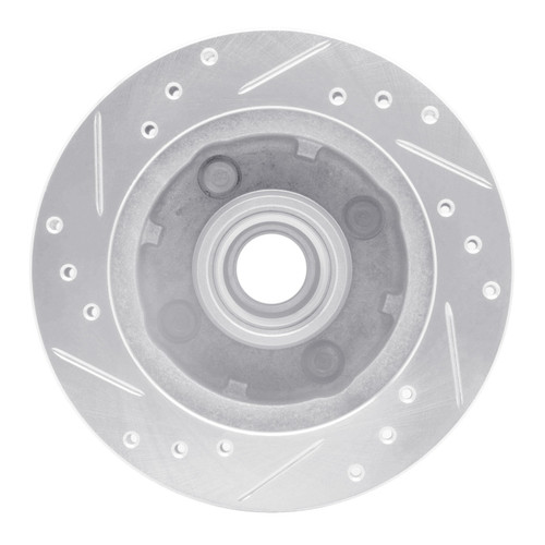 R1 79-81 Ford Mustang Front Right Drilled & Slotted Silver Brake Rotor