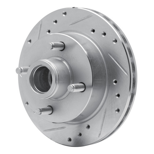 R1 79-81 Ford Mustang Front Left Drilled & Slotted Silver Brake Rotor