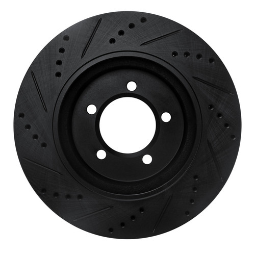 R1 02-05 Ford Explorer Front Right Drilled & Slotted Black Brake Rotor