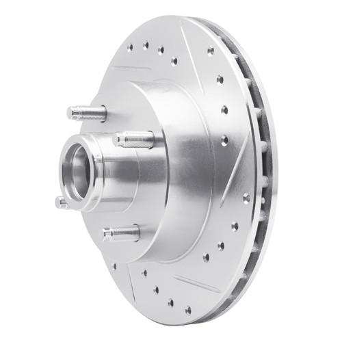 R1 78-93 Ford Granada Front Right Drilled & Slotted Silver Brake Rotor