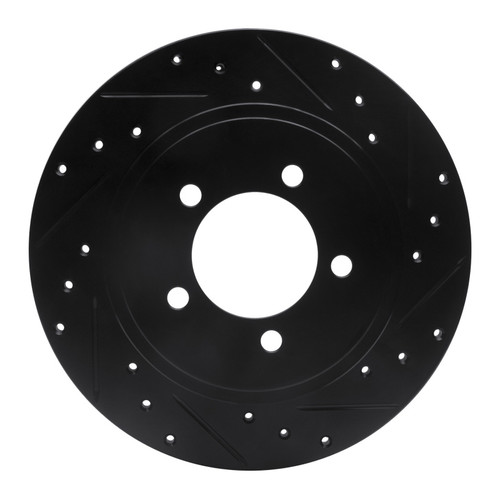 R1 02-10 Ford Explorer Rear Right Drilled & Slotted Black Brake Rotor