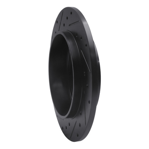 R1 02-10 Ford Explorer Rear Right Drilled & Slotted Black Brake Rotor