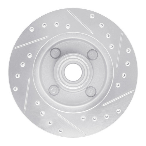 R1 78-93 Ford Thunderbird Front Left Drilled & Slotted Silver Brake Rotor