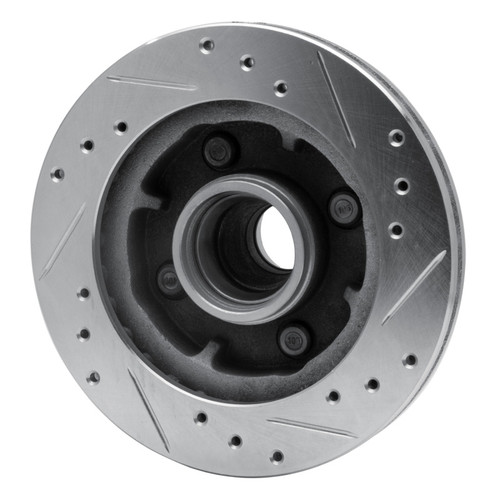 R1 74-80 Ford Mustang II Front Left Drilled & Slotted Silver Brake Rotor