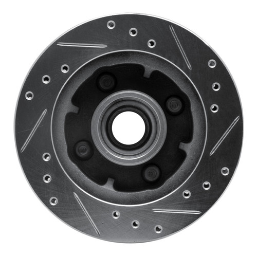 R1 74-80 Ford Mustang II Front Left Drilled & Slotted Silver Brake Rotor