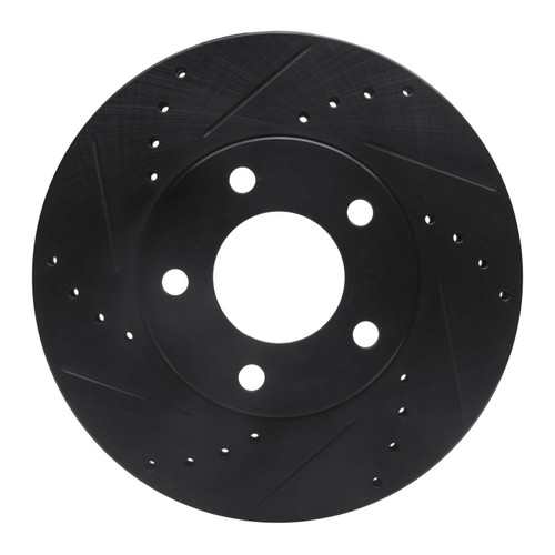 R1 01-07 Ford Escape Front Left Drilled & Slotted Black Brake Rotor