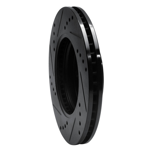 R1 03-10 Chevrolet Cobalt Front Right Drilled & Slotted Black Brake Rotor