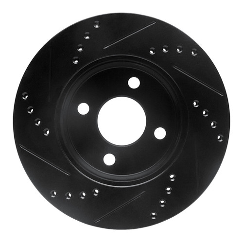 R1 03-10 Chevrolet Cobalt Front Right Drilled & Slotted Black Brake Rotor