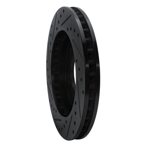 R1 97-02 Ford Expedition Front Right Drilled & Slotted Black Brake Rotor