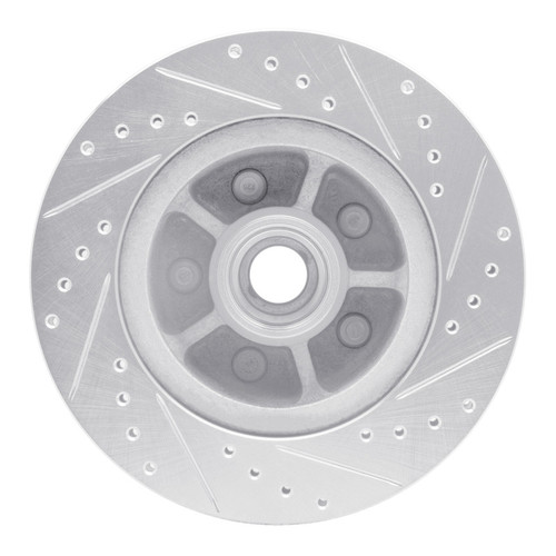 R1 68-70 Ford Falcon Front Left Drilled & Slotted Silver Brake Rotor