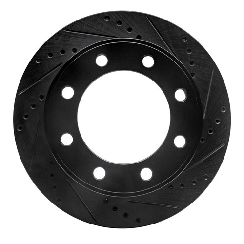 R1 99-05 Ford F-250 4WD (Super Duty) Front Right Drilled & Slotted Black Brake Rotor