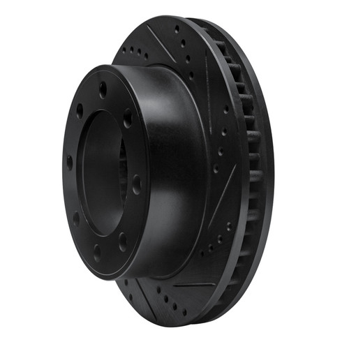 R1 99-05 Ford F-250 4WD (Super Duty) Front Right Drilled & Slotted Black Brake Rotor