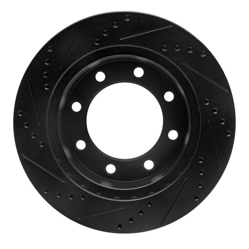 R1 99-05 Ford F-250 4WD (Super Duty) Front Right Drilled & Slotted Black Brake Rotor