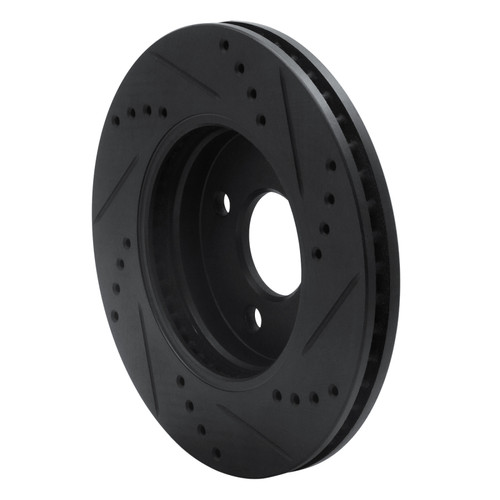 R1 03-10 Chevrolet Cobalt Front Left Drilled & Slotted Black Brake Rotor