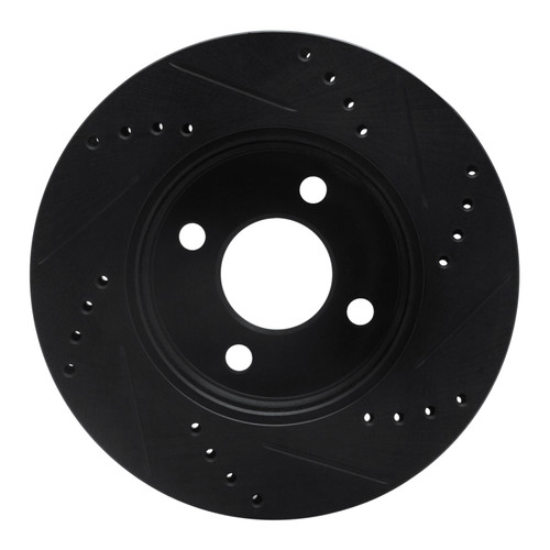 R1 03-10 Chevrolet Cobalt Front Left Drilled & Slotted Black Brake Rotor