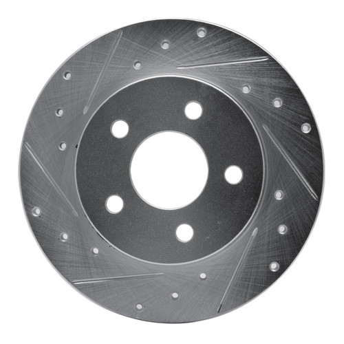 R1 04-12 Chevrolet Malibu Rear Left Drilled & Slotted Silver Brake Rotor