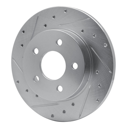 R1 04-12 Chevrolet Malibu Rear Left Drilled & Slotted Silver Brake Rotor